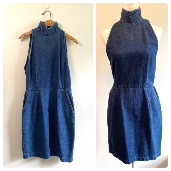 Ralph Lauren Dresses & Skirts - Vintage Ralph Lauren Denim High Neck Jean Dress